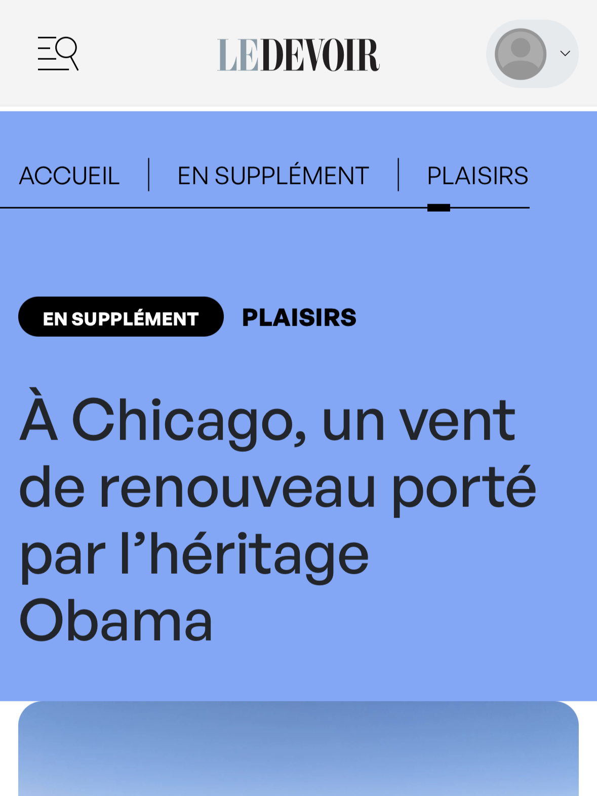 Couverture média de Le Devoir pour la ville de Chicago