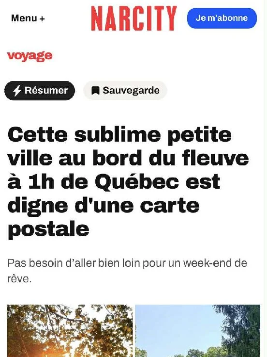 Couverture média de Narcity pour le Domaine Joly