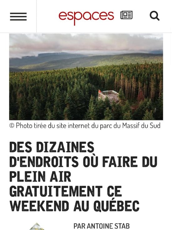Couverture média de Espaces pour Proximité Plein Air