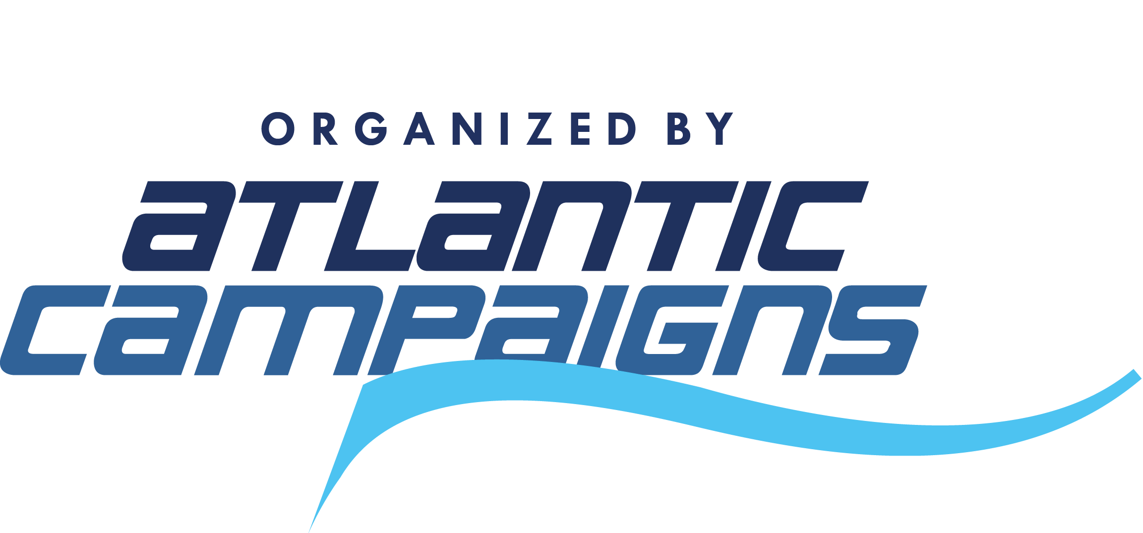 Logo for Atlantic Campaigns with text 'Organized by Atlantic Campaigns' and a stylized blue wave.