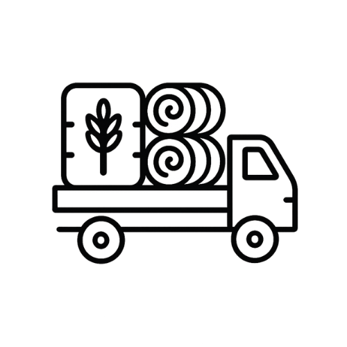 Transportation of agricultural products including grains, produce, and farm equipment being delivered from farms to processing and distribution centers