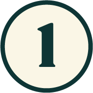 Number one on a circular beige background