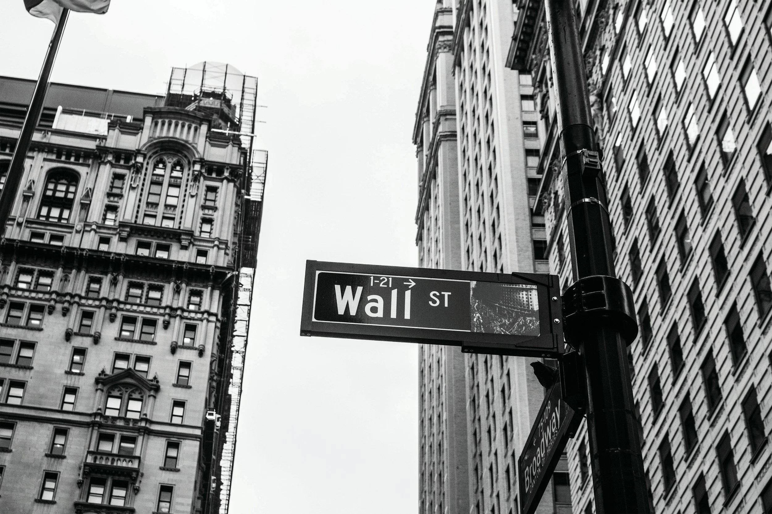 Image of Wall Street with a sign that says Wall Street for article about how stock markets work