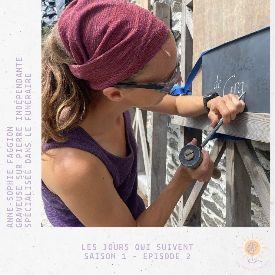 Un nouvel &eacute;pisode du podcast est en ligne 🎉

Savez-vous qu'il y a aussi des m&eacute;tiers manuels dans le fun&eacute;raire ? 

Avec mon invit&eacute;e Anne-Sophie Faggion, je vous propose de d&eacute;couvrir la profession de graveuse sur pie