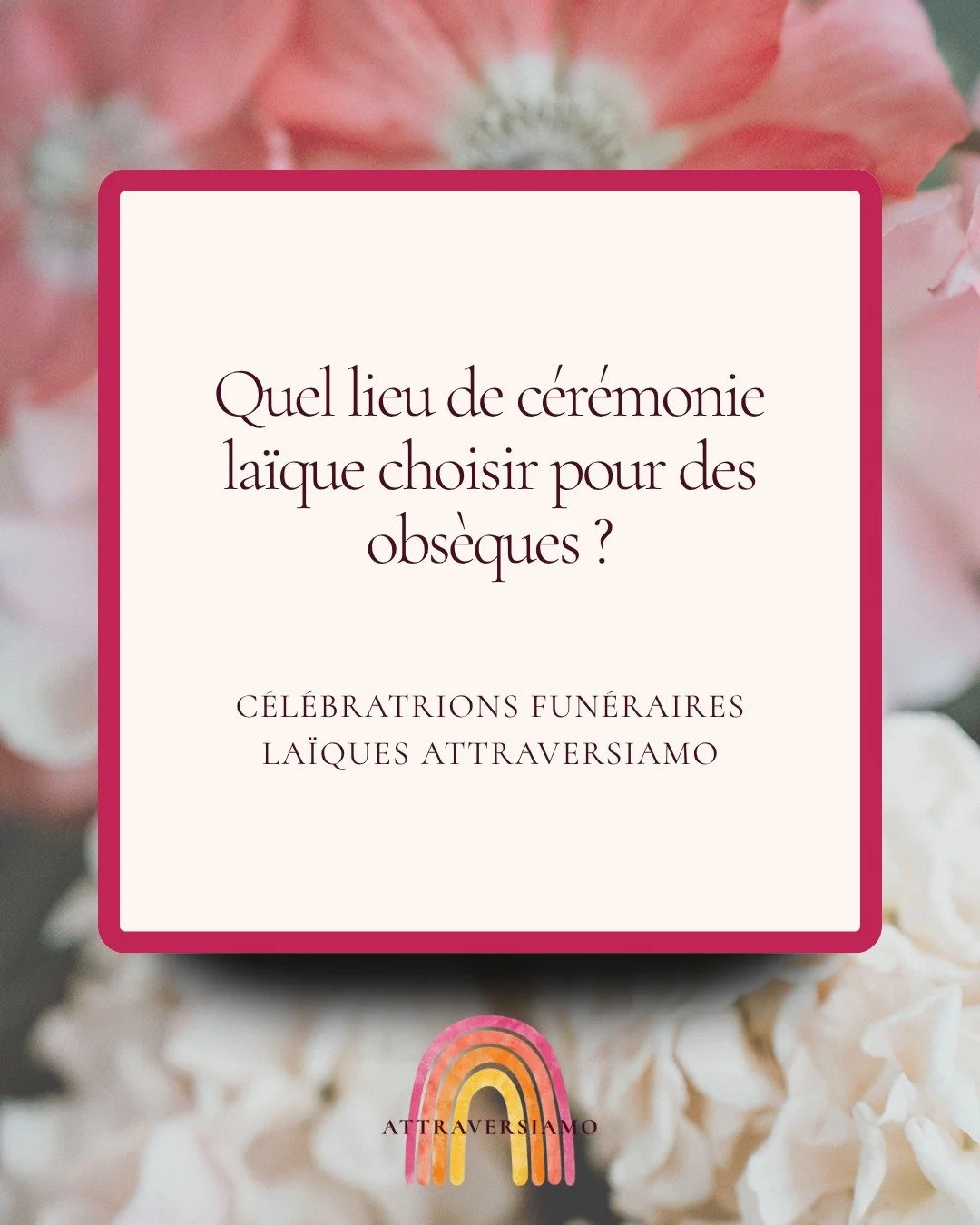 O&ugrave; organiser une c&eacute;r&eacute;monie d'obs&egrave;ques ? ✨

Si vous souhaitez sortir des sentiers battus pour un hommage plus personnel, le choix du lieu peut &ecirc;tre un levier.

Jardin priv&eacute;, cr&eacute;matorium ou salle communal