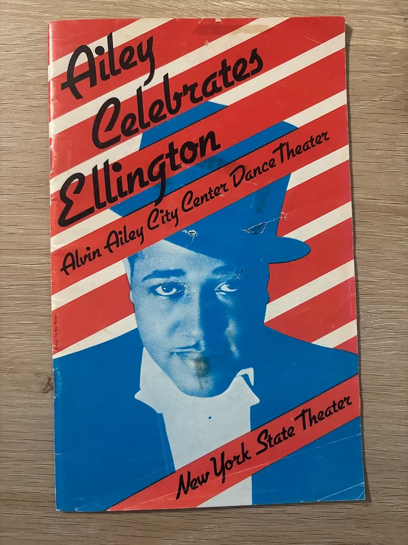1976 Playbill - Alvin Celebrates Ellington: Alvin Ailey City Center Dance Theater. (Original 1976 Ticket Stubs included)