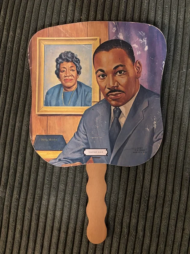Vintage 1970s Wooden Fan Martin Luther King Jr. 