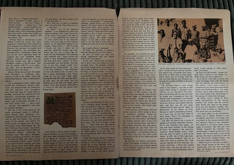 TWA Ambassador Magazine: Alex Haley recounts his 12-year search for Roots interview article (1977) 3 of 3 