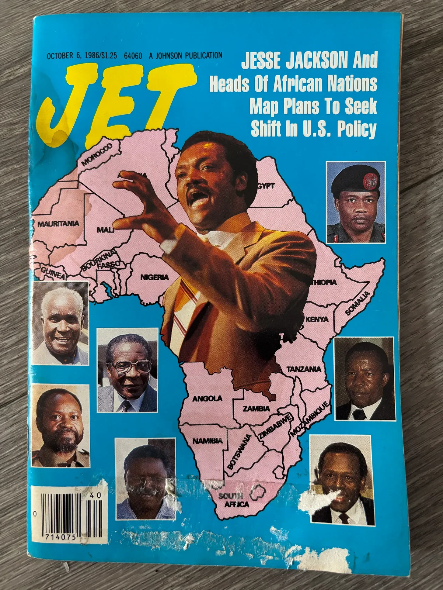 1986 Jet Magazine: Jesse Jackson and Heads of African Nations Map Plans to Seek Shift in U.S. Policy
