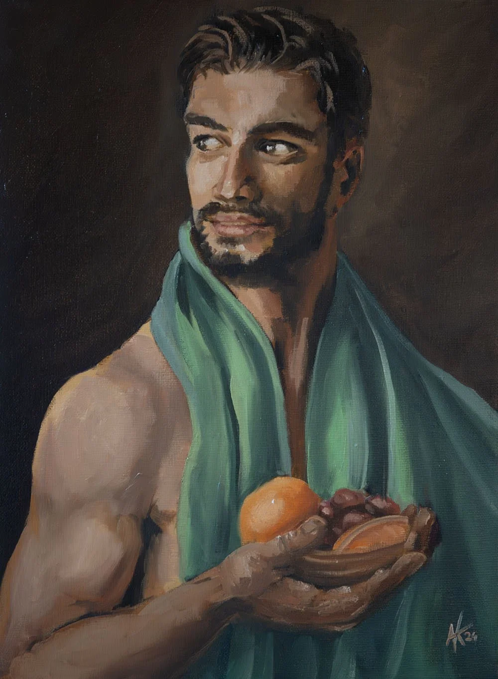 Man with oranges