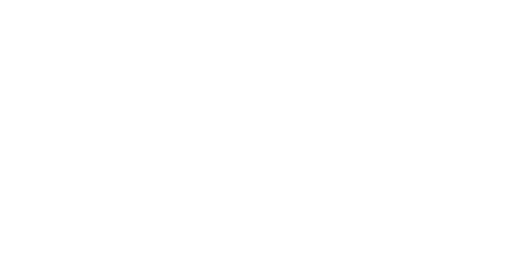 Logo of Greater Brazos Valley Builders Association with mountain graphic and star.
