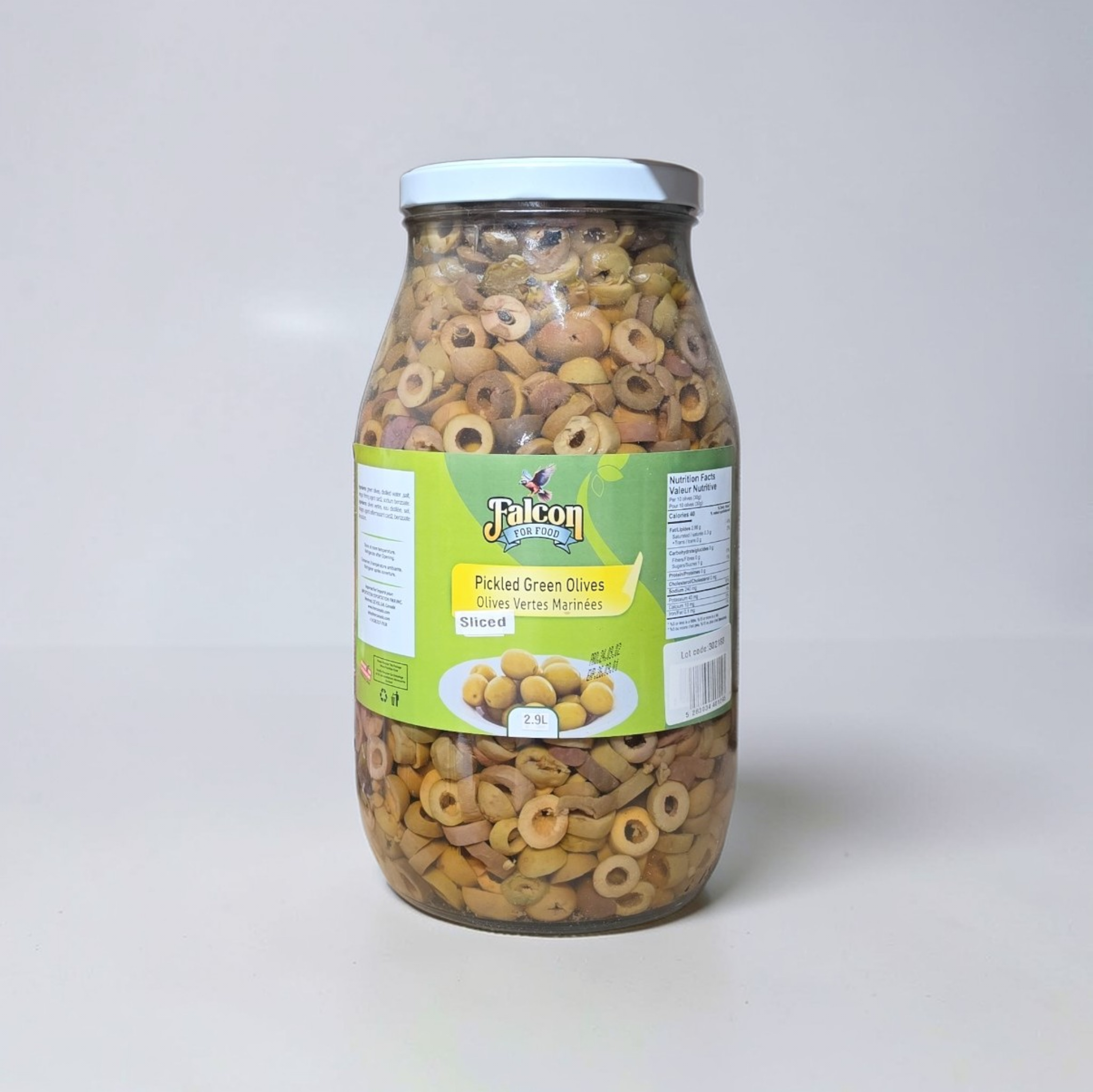 FALCON Sliced Green Olives 2.84L