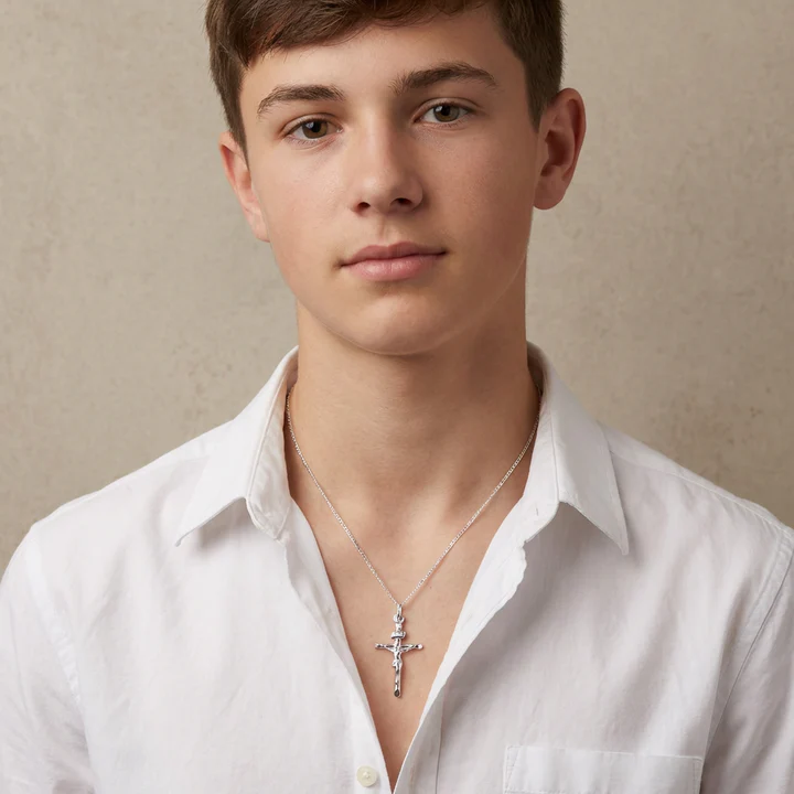 Sterling Silver Crucifix Necklace – 25mm (4).png