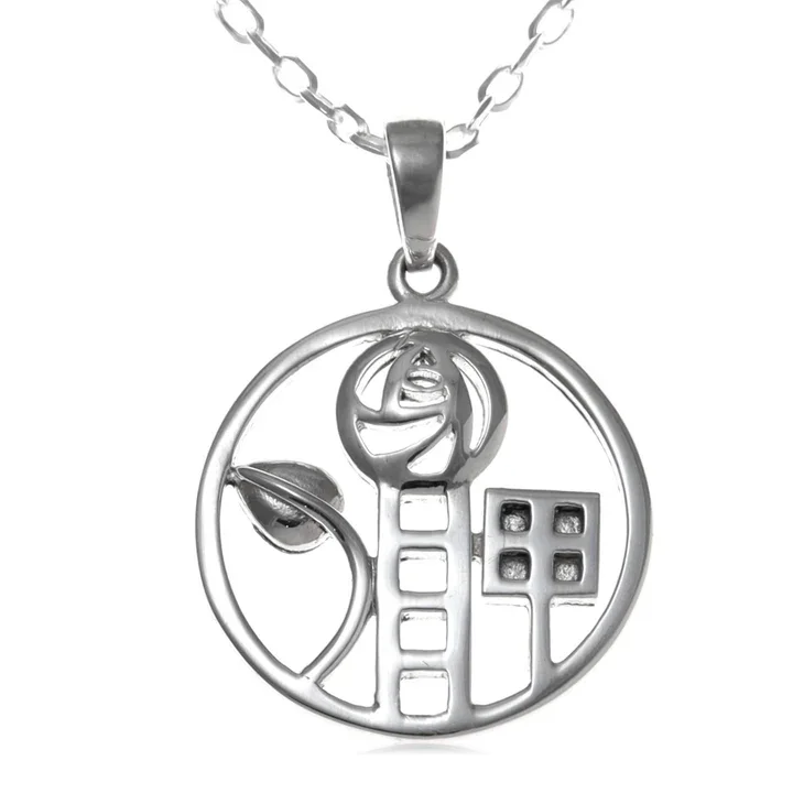Sterling Silver Charles Rennie Mackintosh Circle Pendant - 20mm (1).webp