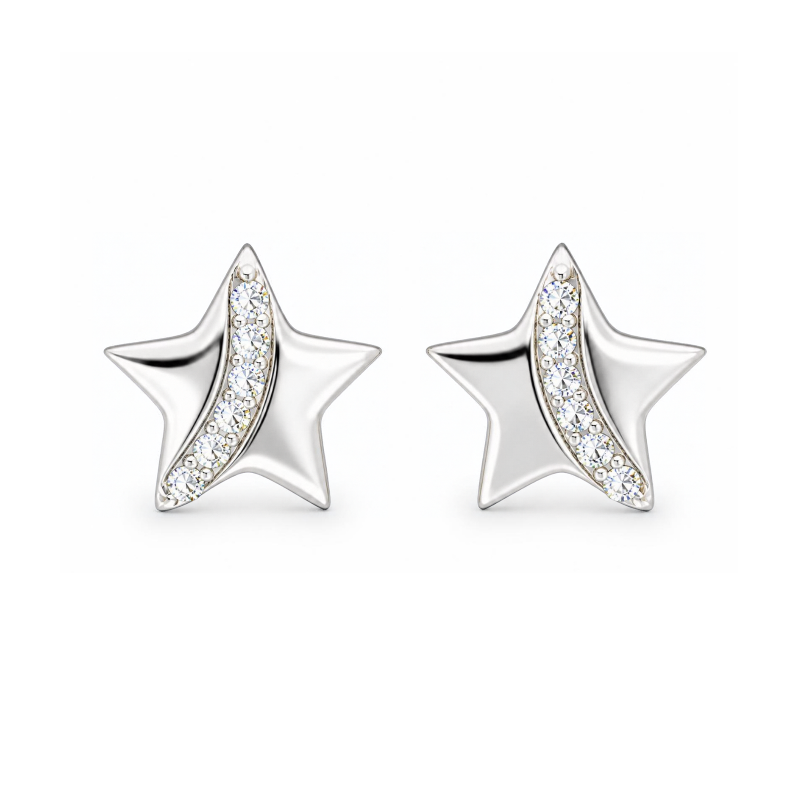 Silver Donna Ricardo Star Stud Earrings (DRE9014)