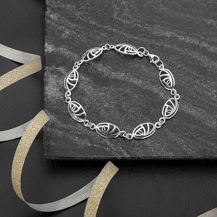 Sterling Silver Charles Rennie Mackintosh Oval Bracelet - 19cm (2).jpg