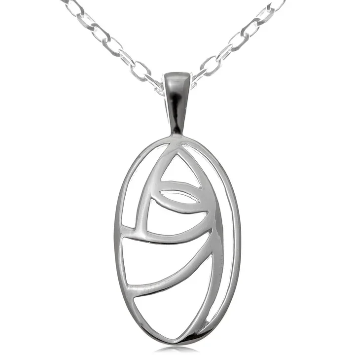 Sterling Silver Charles Rennie Mackintosh Oval Pendant - 30mm (1).webp