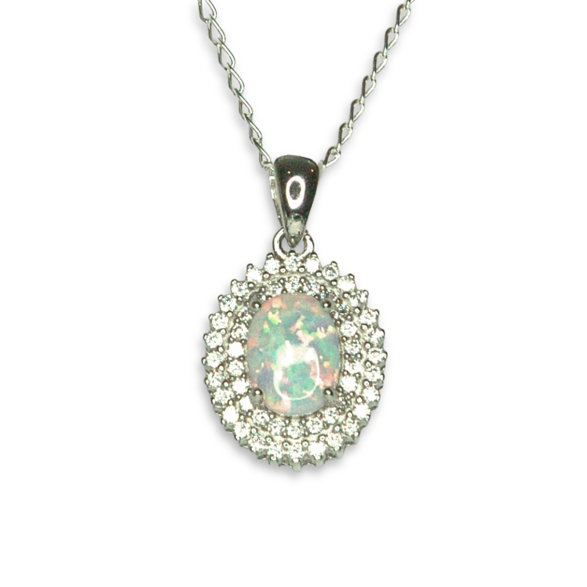 Silver Donna Ricardo Synthetic Opal Pendant (DRP9039)