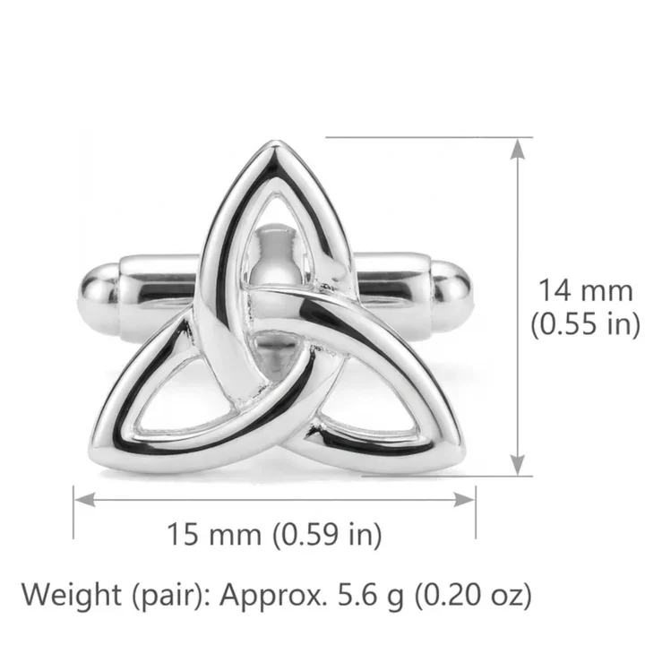 Sterling Silver Scottish Celtic Trinity Cufflinks - 14mm (4).webp