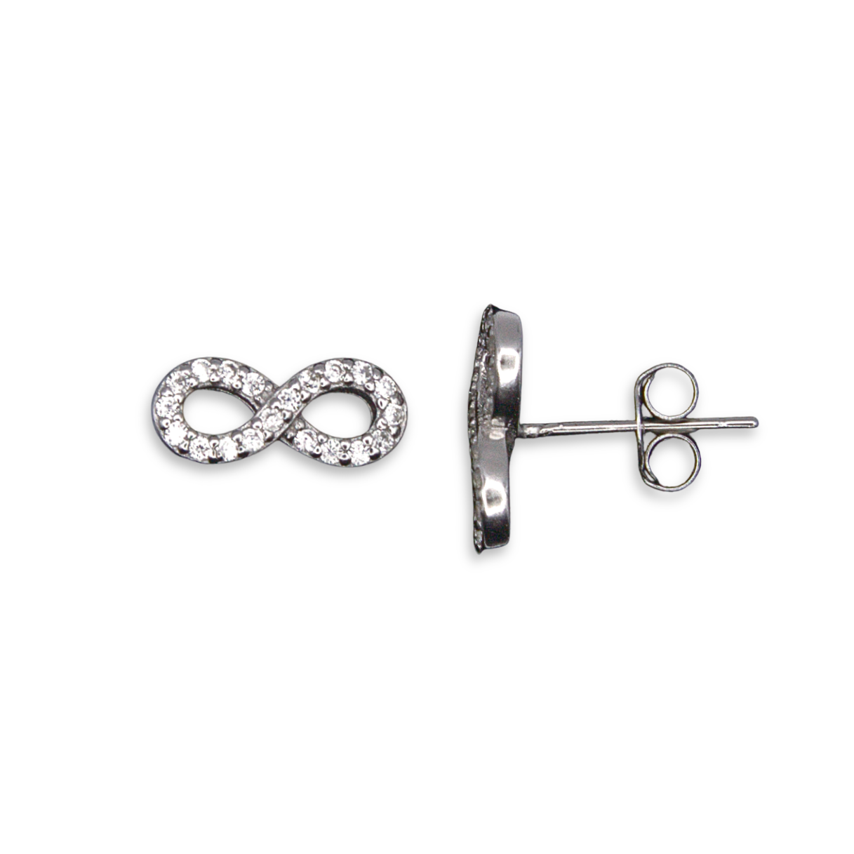 Silver Donna Ricardo Infinity Stud Earrings (DRE2001)