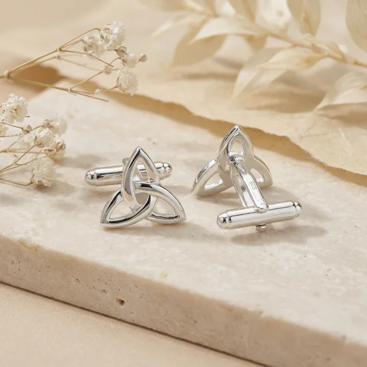 Sterling Silver Scottish Celtic Trinity Cufflinks - 14mm (2).webp