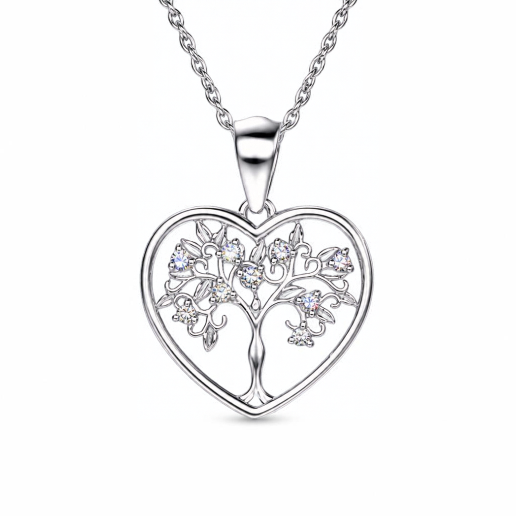 Silver Donna Ricardo Tree of Life Heart Pendant (DRP5003)
