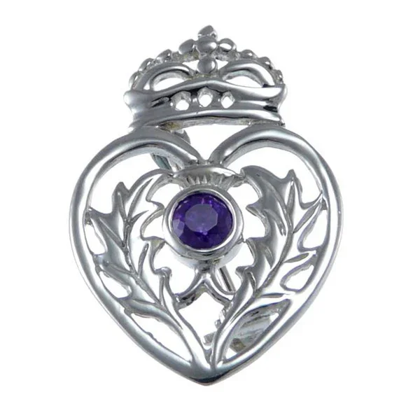 Sterling Silver & Amethyst Scottish Luckenbooth Brooch - 30mm (1).webp