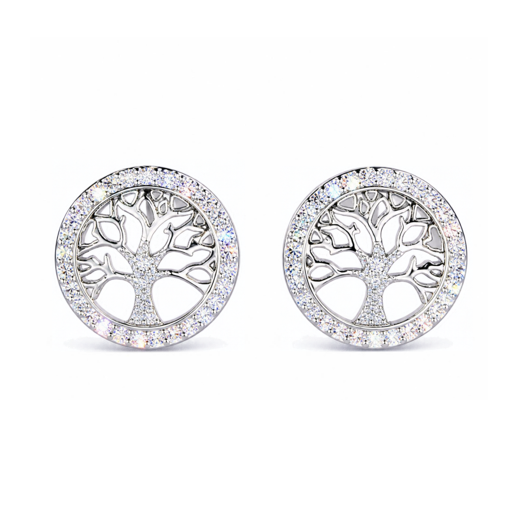 Silver Donna Ricardo Tree of Life Stud Earrings (DRE5005)