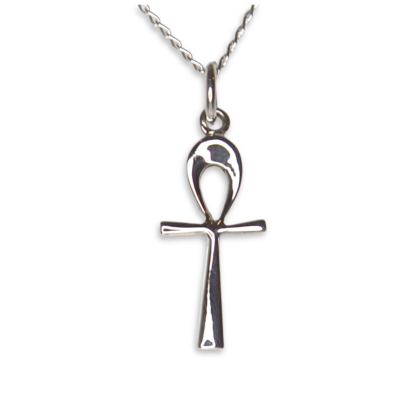 Sterling Silver Ankh Pendant, Loop Cross Design