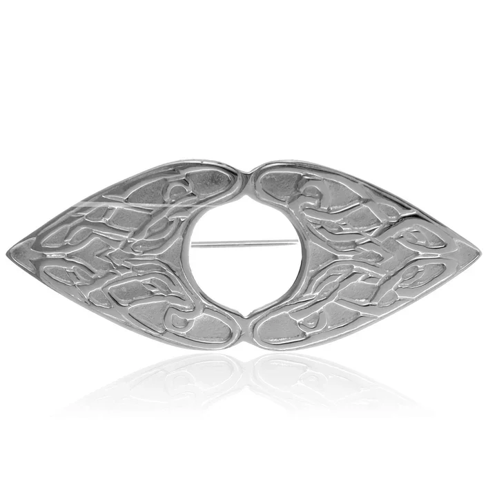 Sterling Silver Celtic Navette Brooch - 44mm (1).webp