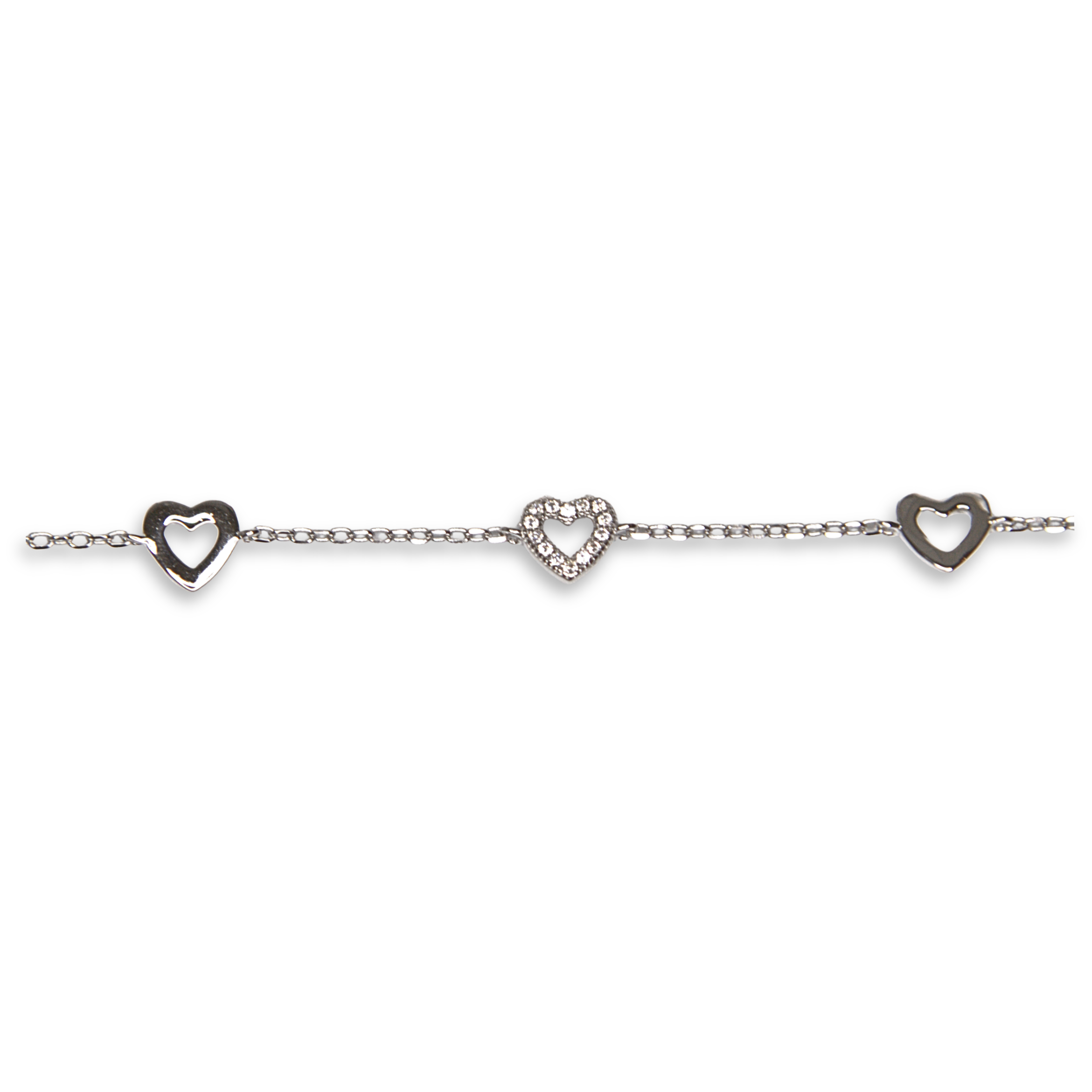 Silver Donna Ricardo 5 Heart Bracelet (DRB1004)