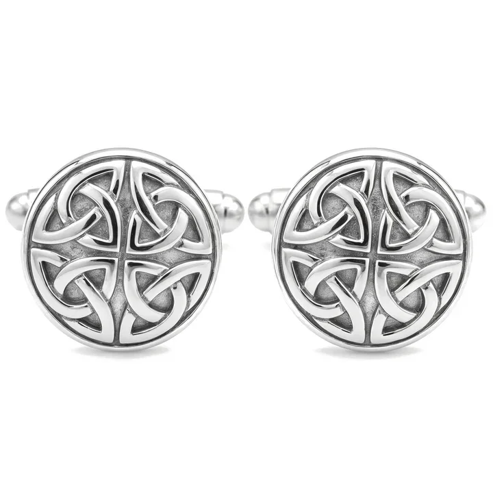 Sterling Silver Scottish Celtic Circle Cufflinks - 15mm (1).webp