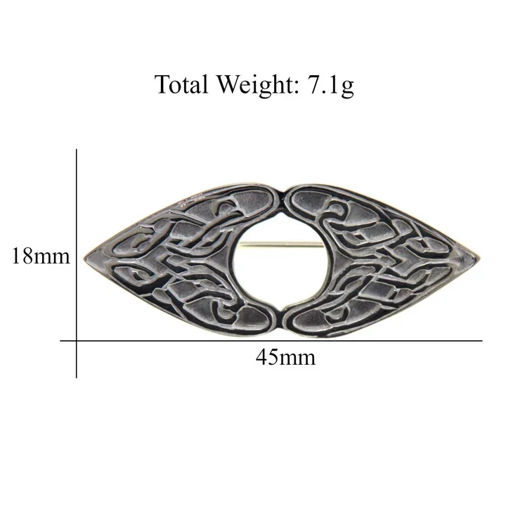Sterling Silver Celtic Navette Brooch - 44mm (4).webp