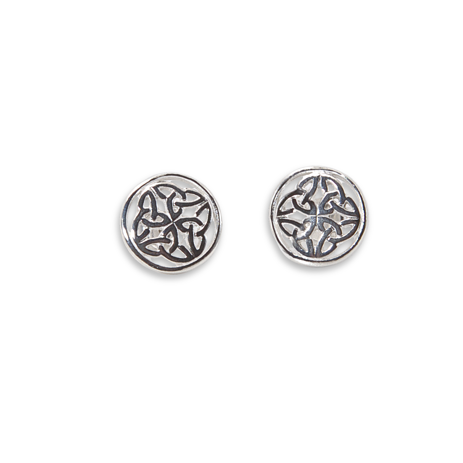 Sterling Silver Celtic Knot Round Stud Earrings - 10mm (SE1733)