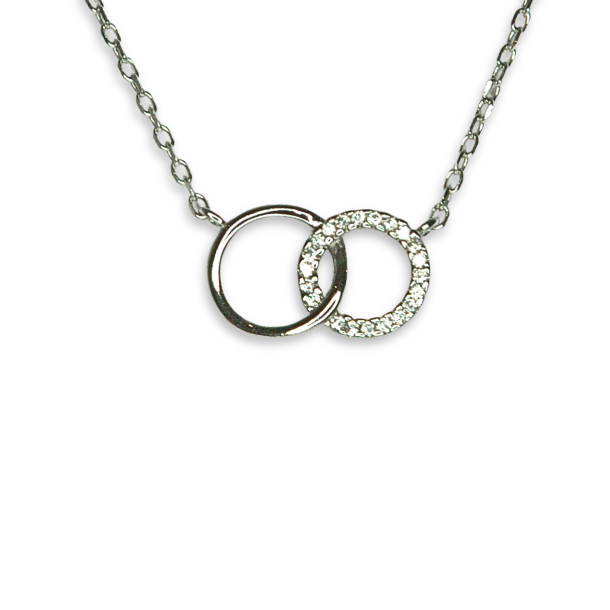 Silver Donna Ricardo Interlocking Circles Necklet (DRN3003)