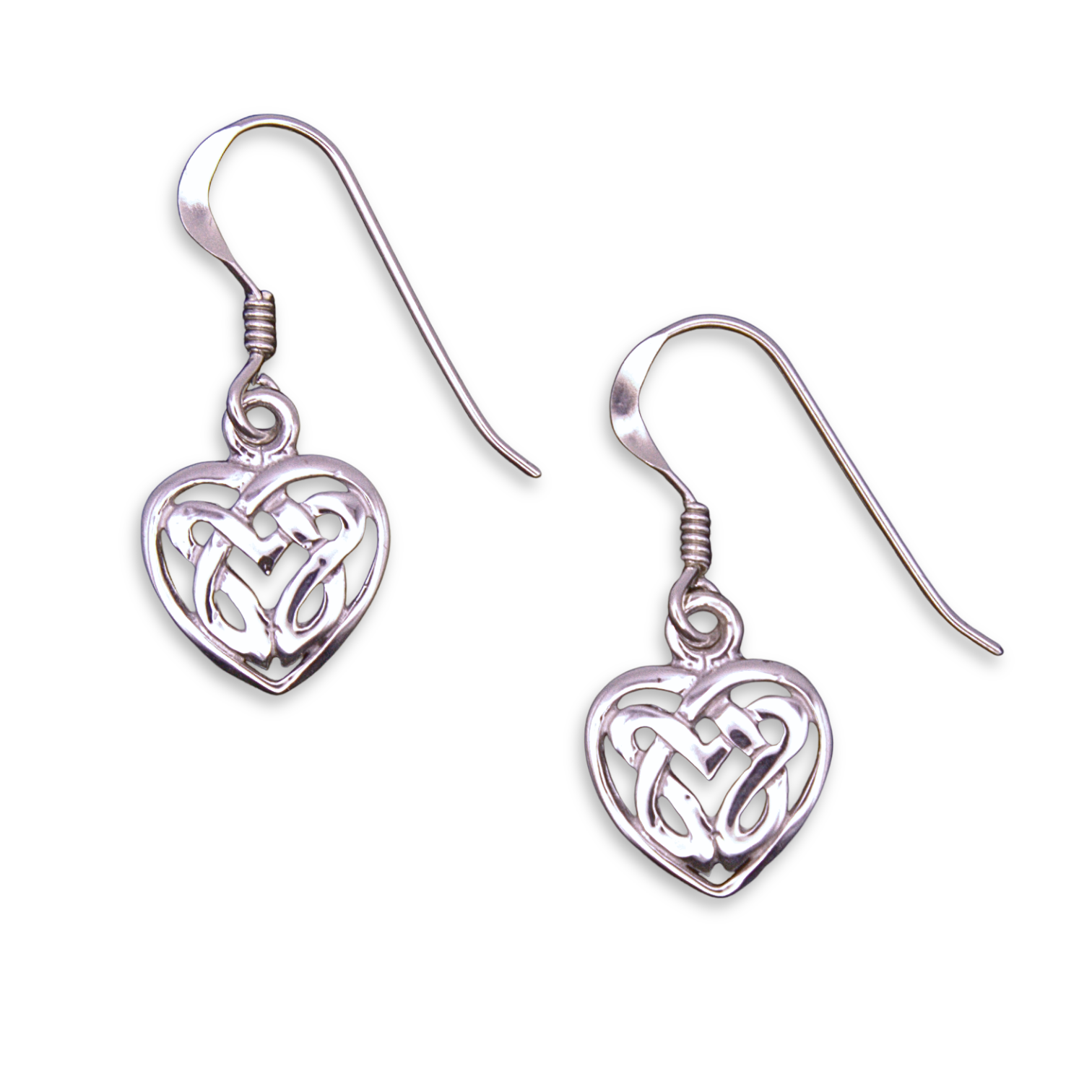 Silver Celtic Heart Knotwork Drop Earring (SE1706)