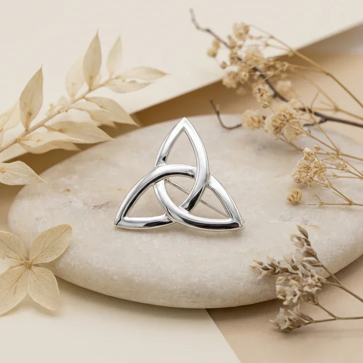Sterling Silver Celtic Trinity Brooch - 33mm (2).webp