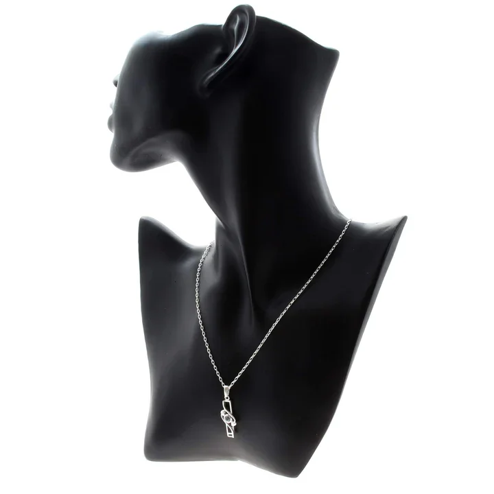 Sterling Silver & Blue Topaz Charles Rennie Mackintosh Column Pendant - 28mm (3).webp