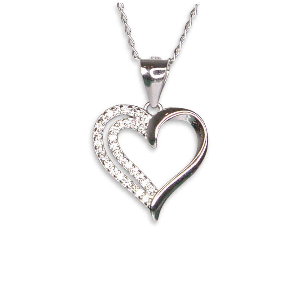Silver Donna Ricardo Heart Pendant (DRP1007)