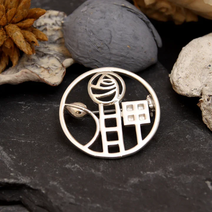 Sterling Silver Charles Rennie Mackintosh Circle Brooch - 28mm (2).webp