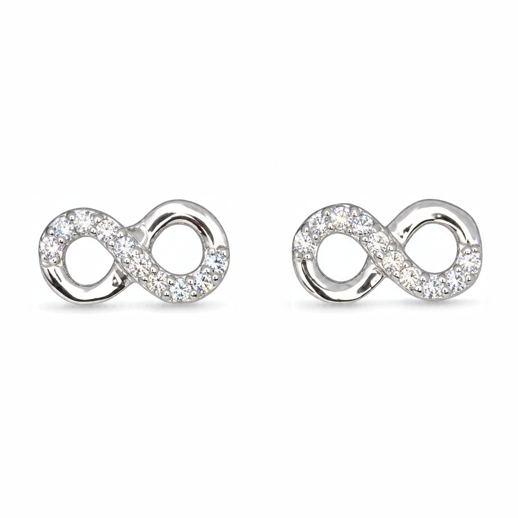 Silver Donna Ricardo Infinity Stud Earrings (DRE2003)