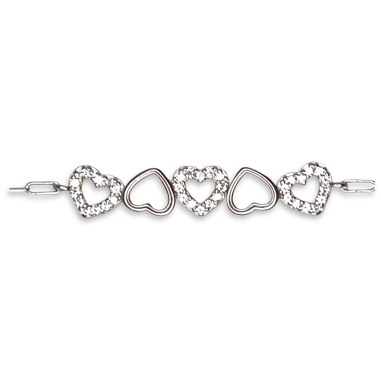 Sterling Silver Heart Bracelet and CZ