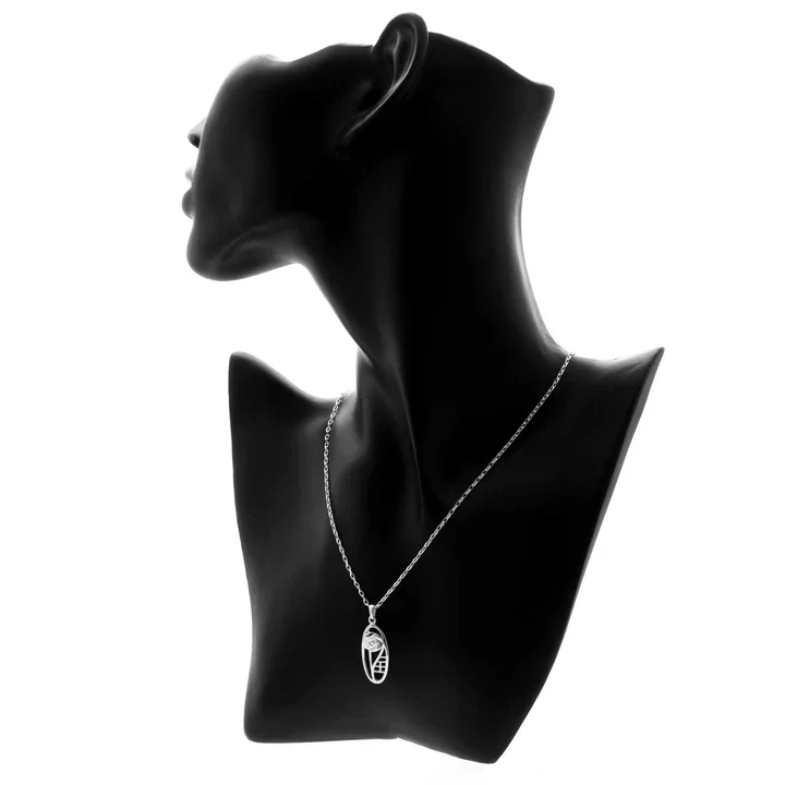 Sterling Silver Charles Rennie Mackintosh Oval Pendant - 26mm (3).webp