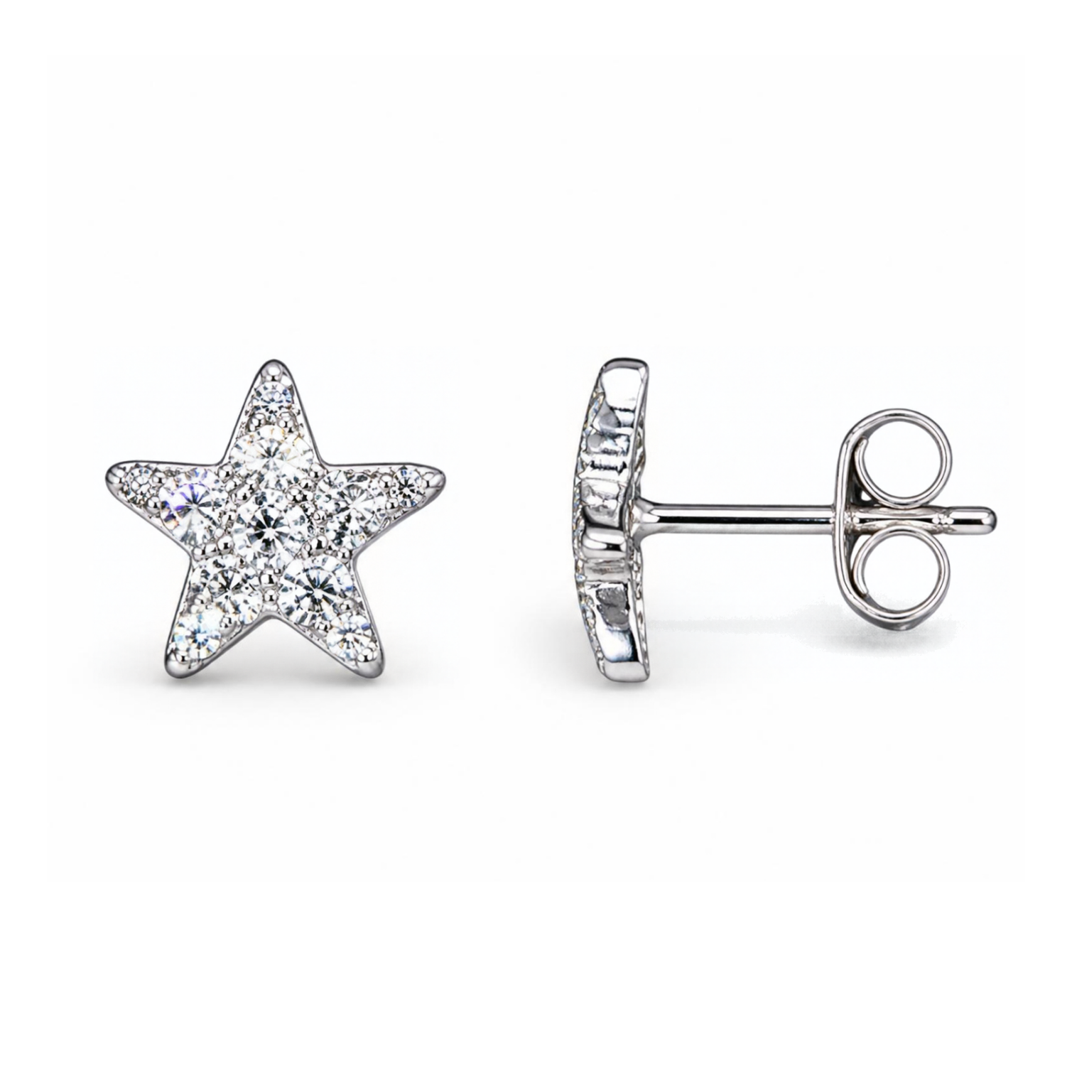 Silver Donna Ricardo Star Stud Earrings (DRE9013)