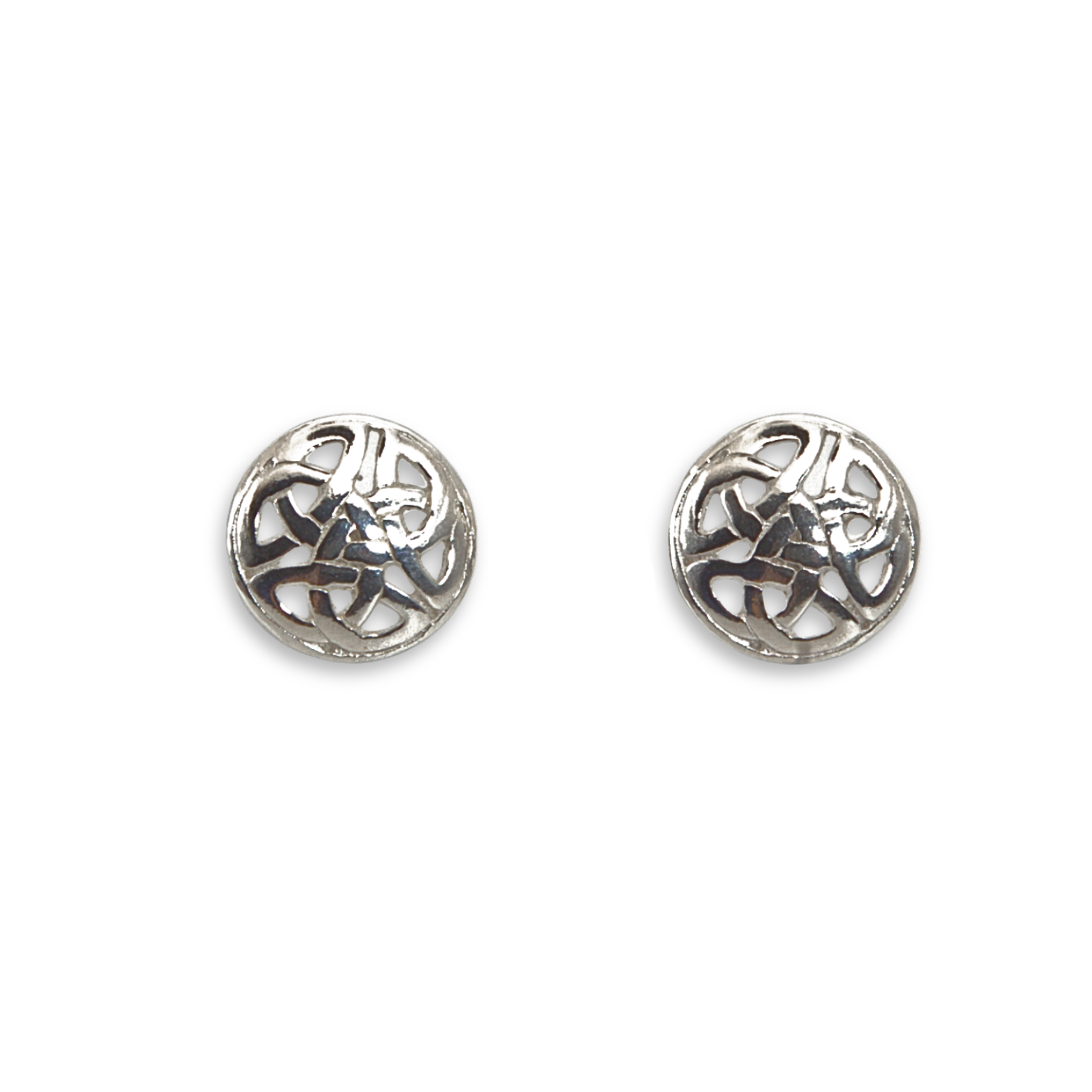 Sterling Silver Celtic Trinity Knot Round Stud Earrings - 10mm (SE1734)