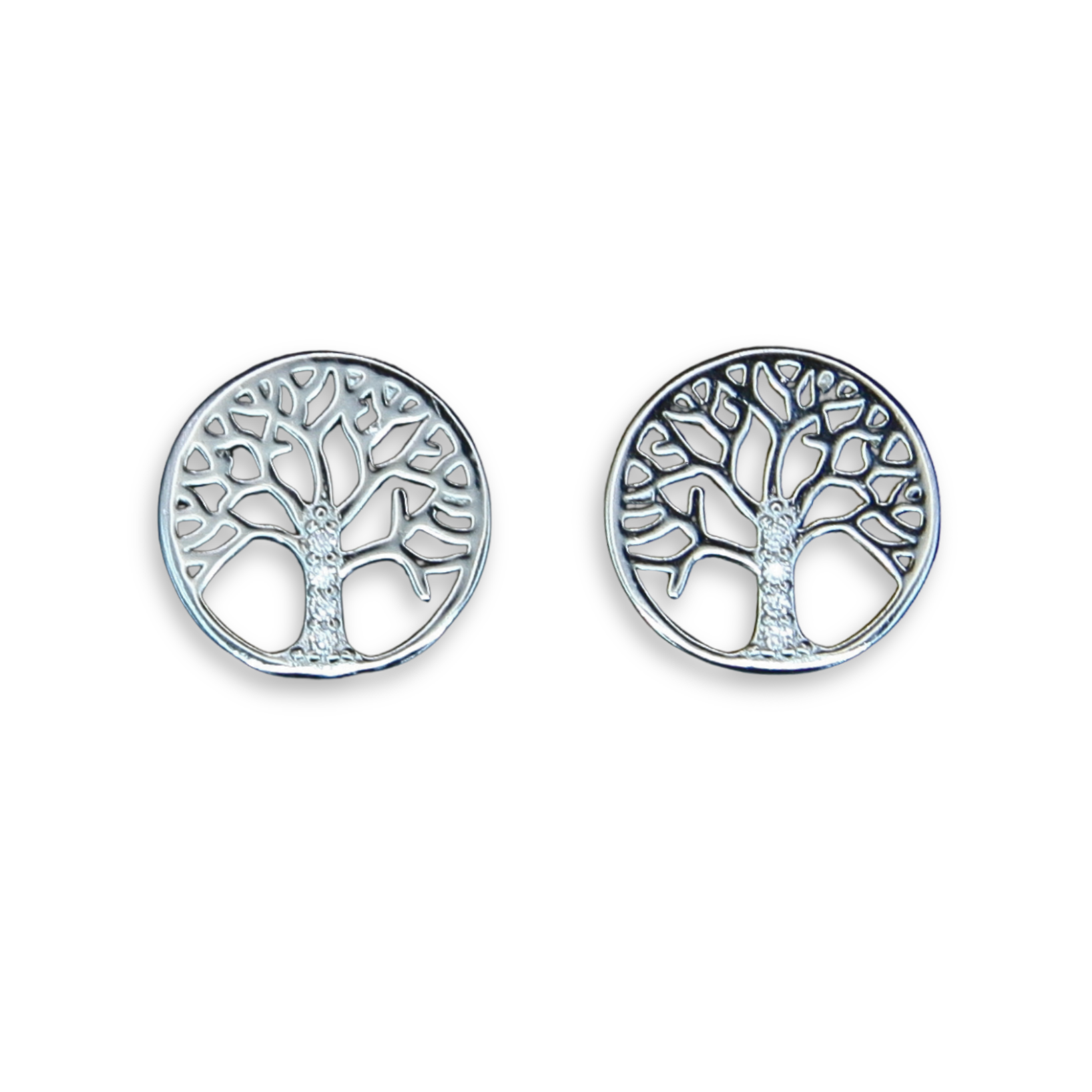 Silver Donna Ricardo Tree of Life Stud Earrings (DRE5003)