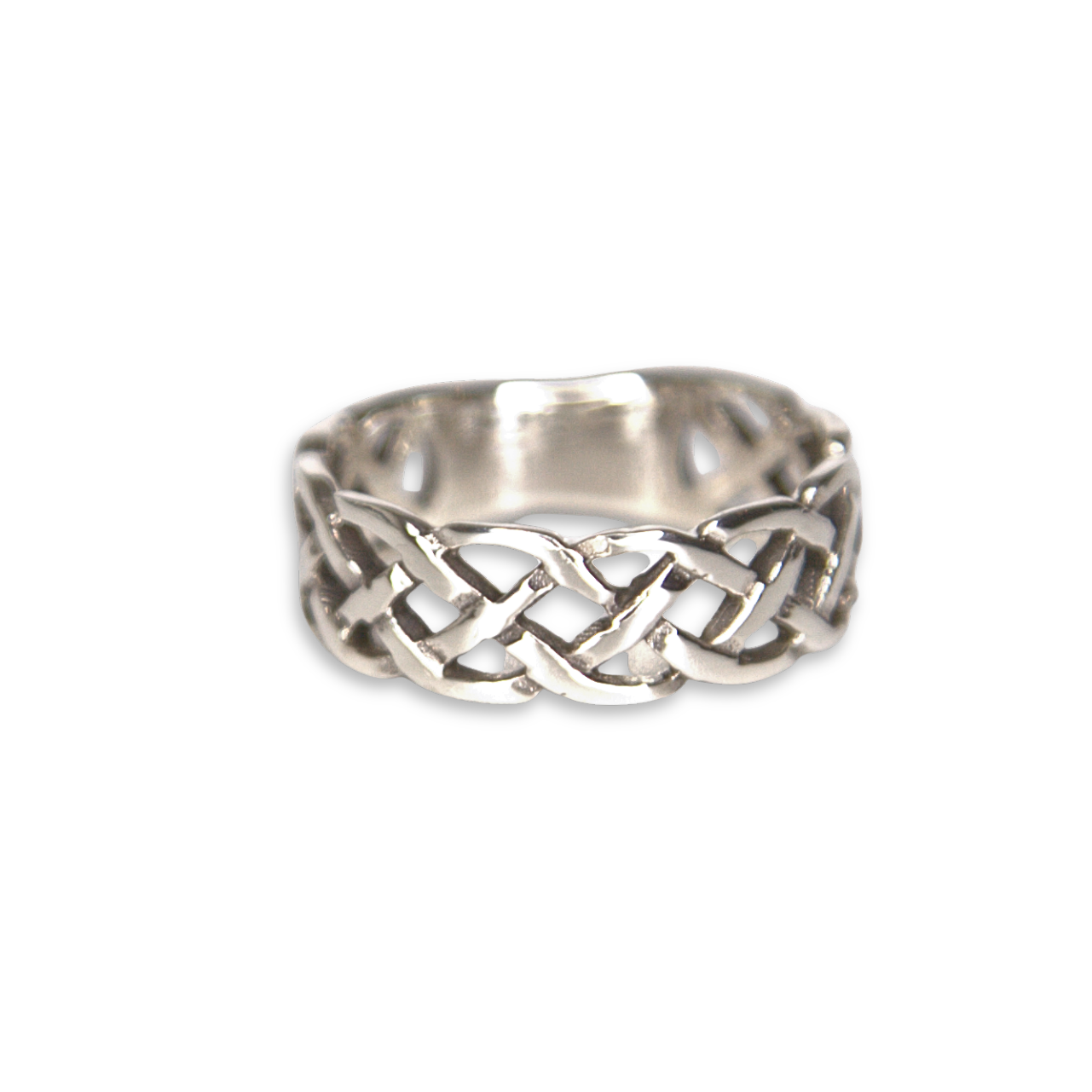 Sterling Silver Celtic Knot Ring, Open Pierced Cutwork