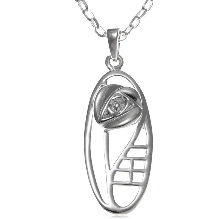 Sterling Silver Charles Rennie Mackintosh Oval Pendant - 26mm (1).webp