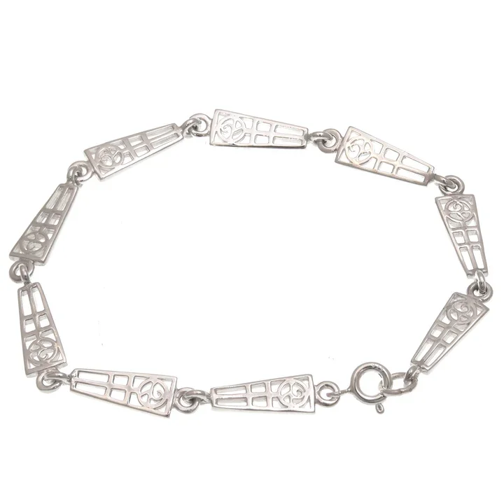 Sterling Silver Charles Rennie Mackintosh Trapezoid Bracelet - 18cm (1).webp