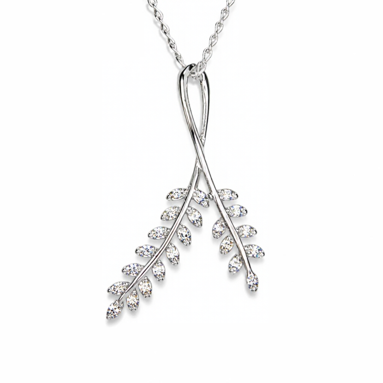 Silver Donna Ricardo Double Branch Pendant (DRP9015)